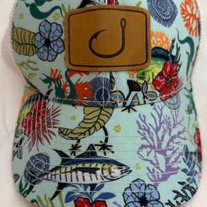 Avid Gear Fish Hook Snapback Trucker White Mesh Cap